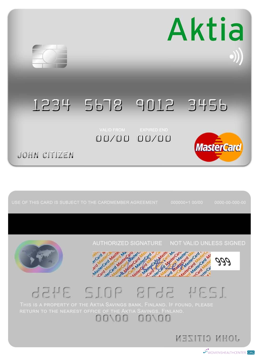 Download Finland Aktia Savings Bank mastercard Photoshop template